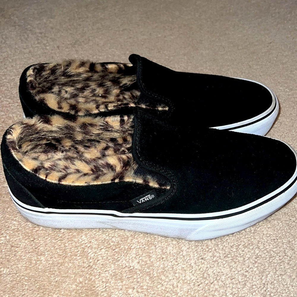 Vans fur lined slip ons